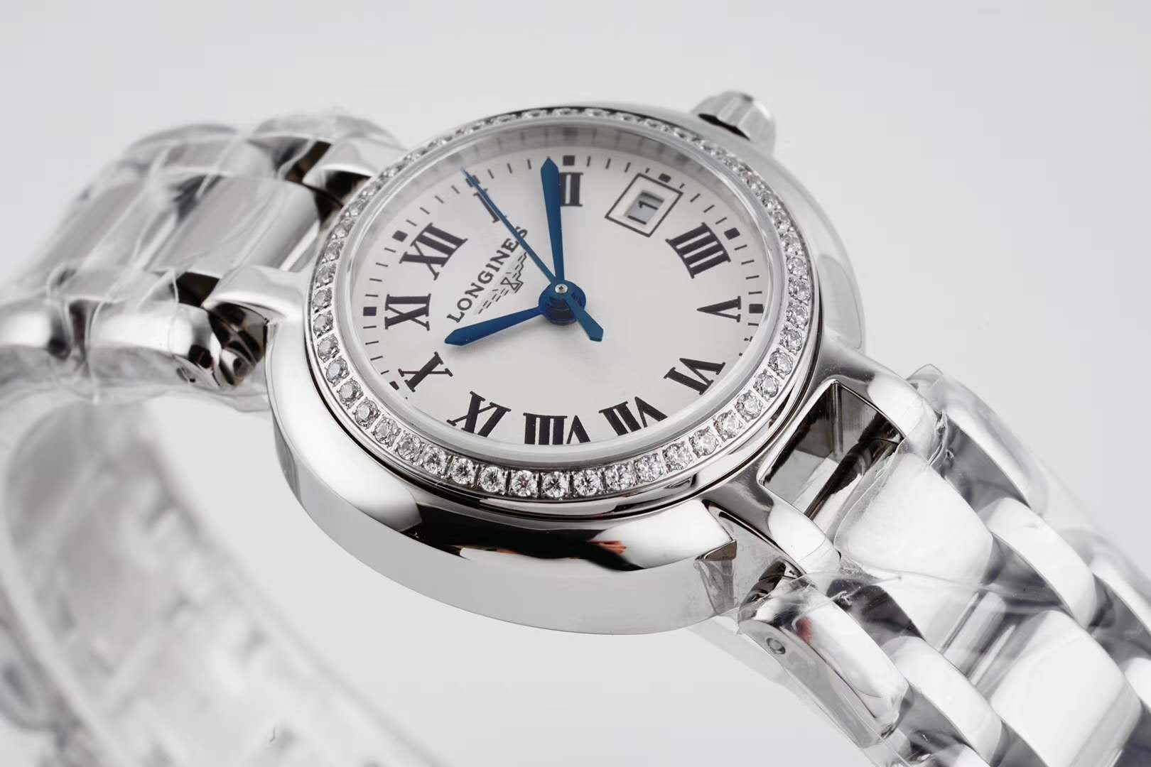 Primaluna White Dial with Roman Markers and D1am0nd Bezel